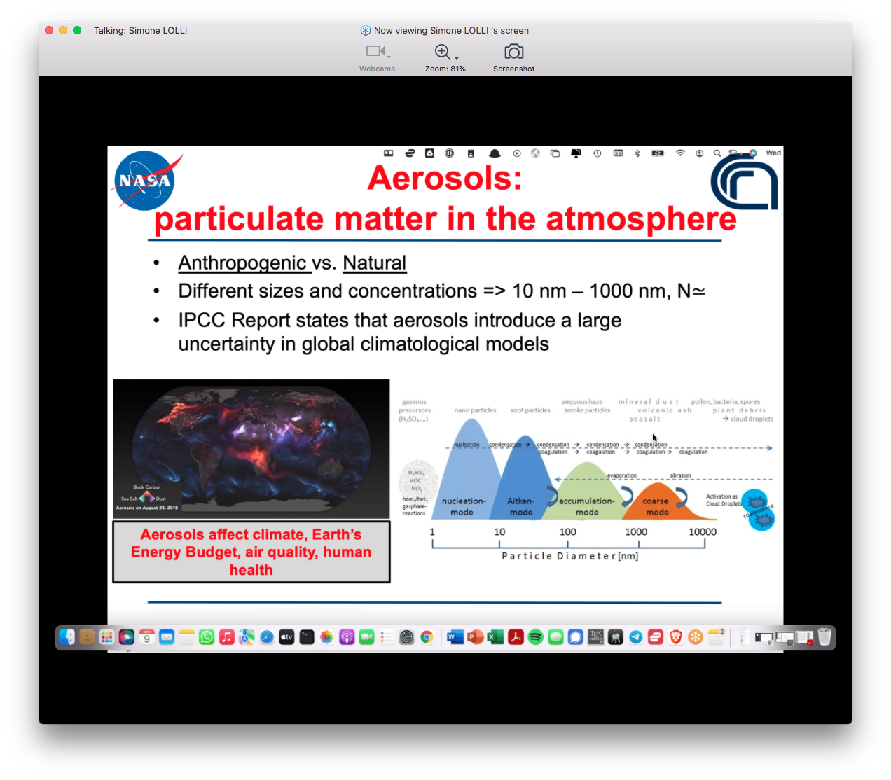 Di che cosa parliamo. Immagine cortesia della Nasa. Che cos’è un aerosol nell’atmosfera
