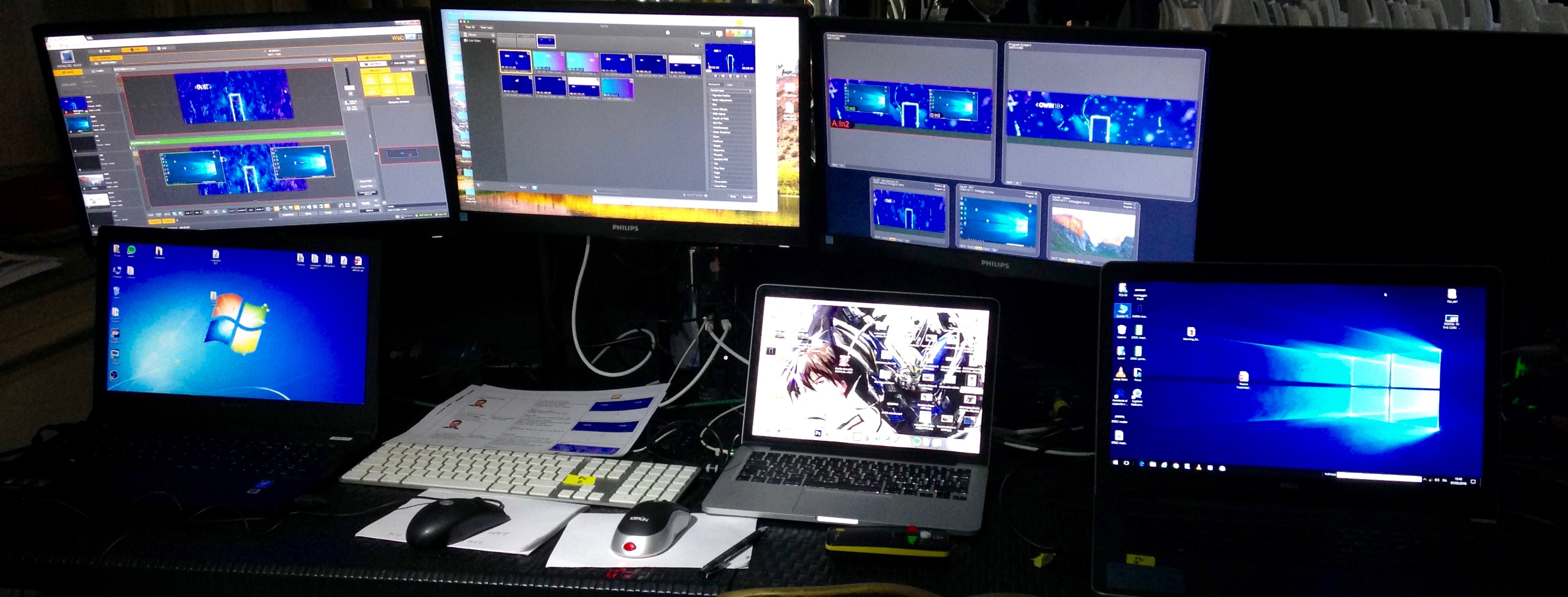 Banco di regia a Owin18