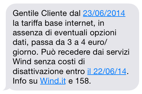 Nuova tariffa Wind